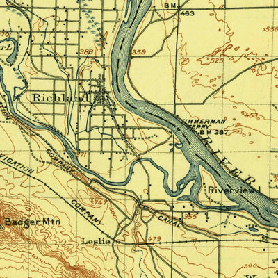 United States Geological Survey Pasco, WA (1917, 125000-Scale) digital map