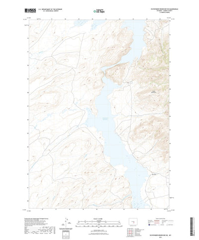United States Geological Survey Pathfinder Reservoir SW, WY (2021, 24000-Scale) digital map