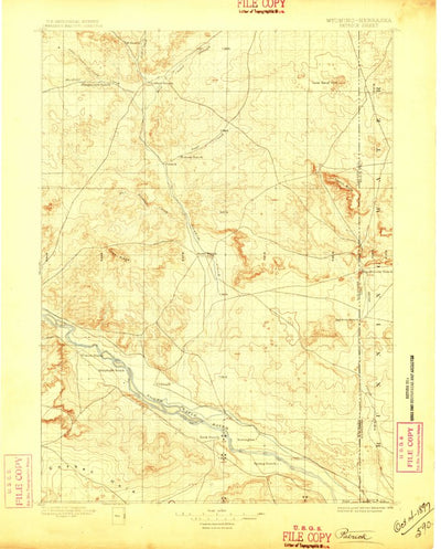 United States Geological Survey Patrick, WY-NE (1896, 125000-Scale) digital map