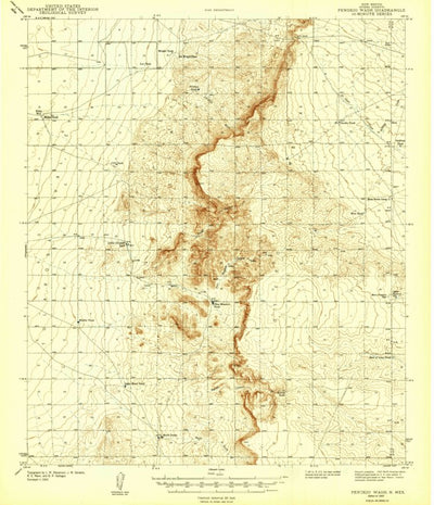United States Geological Survey Pendejo Wash, NM (1943, 62500-Scale) digital map