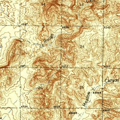 United States Geological Survey Pendejo Wash, NM (1943, 62500-Scale) digital map