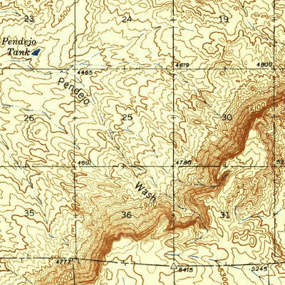 United States Geological Survey Pendejo Wash, NM (1943, 62500-Scale) digital map