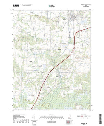 United States Geological Survey Petersburg, IN (2022, 24000-Scale) digital map