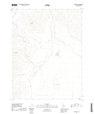 United States Geological Survey Petes Valley, CA (2021, 24000-Scale) digital map