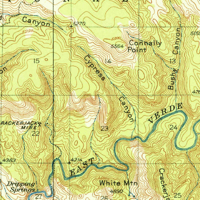 United States Geological Survey Pine, AZ (1934, 62500-Scale) digital map