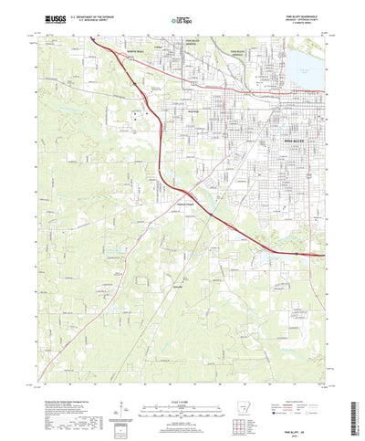 United States Geological Survey Pine Bluff, AR (2020, 24000-Scale) digital map
