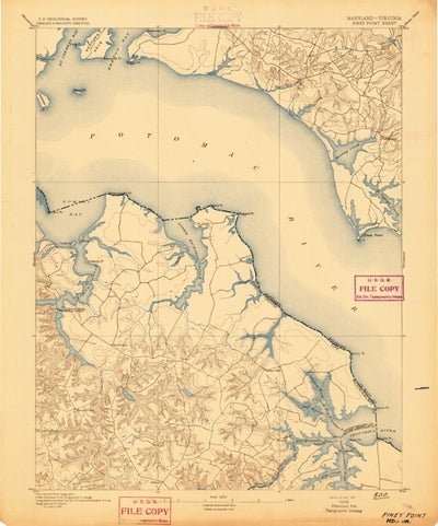 United States Geological Survey Piney Point, MD-VA (1895, 62500-Scale) digital map