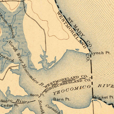 United States Geological Survey Piney Point, MD-VA (1895, 62500-Scale) digital map