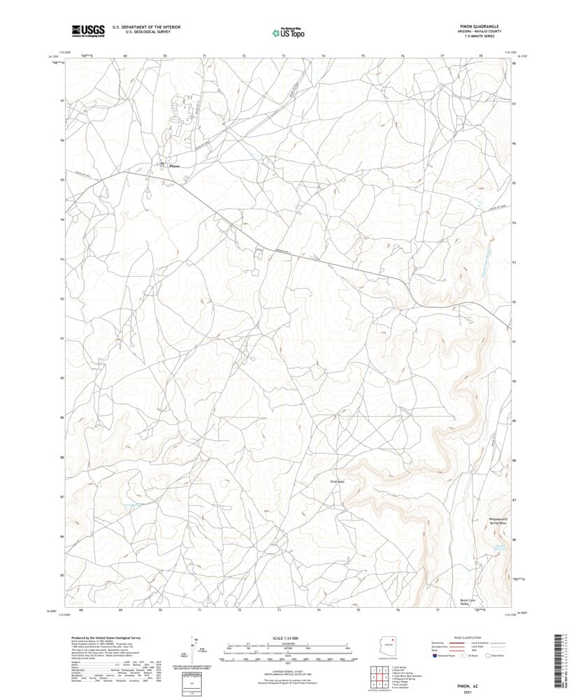 Pinon, AZ (2021, 24000-Scale) Map by United States Geological