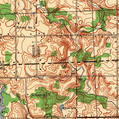 United States Geological Survey Pioneer, OH-MI (1944, 62500-Scale) digital map