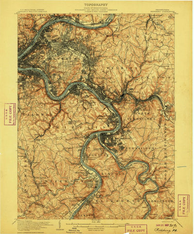 United States Geological Survey Pittsburgh, PA (1907, 62500-Scale) digital map