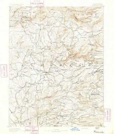 United States Geological Survey Placerville, CA (1891, 125000-Scale) digital map