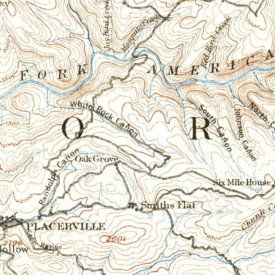 United States Geological Survey Placerville, CA (1891, 125000-Scale) digital map