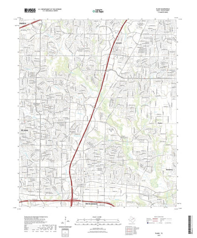 United States Geological Survey Plano, TX (2022, 24000-Scale) digital map