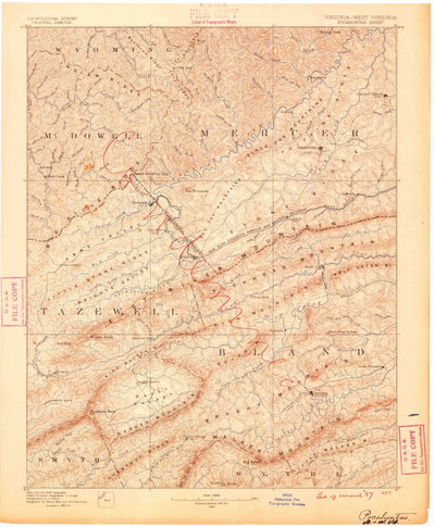 United States Geological Survey Pocahontas, VA-WV (1887, 125000-Scale) digital map