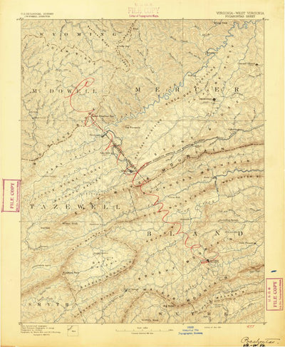 United States Geological Survey Pocahontas, VA-WV (1891, 125000-Scale) digital map