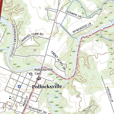 United States Geological Survey Pollocksville, NC (2022, 24000-Scale) digital map