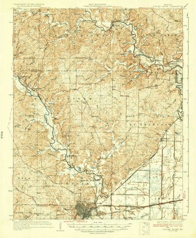 United States Geological Survey Poplar Bluff, MO (1935, 62500-Scale) digital map