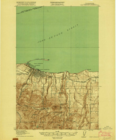 United States Geological Survey Port Angeles, WA (1918, 62500-Scale) digital map