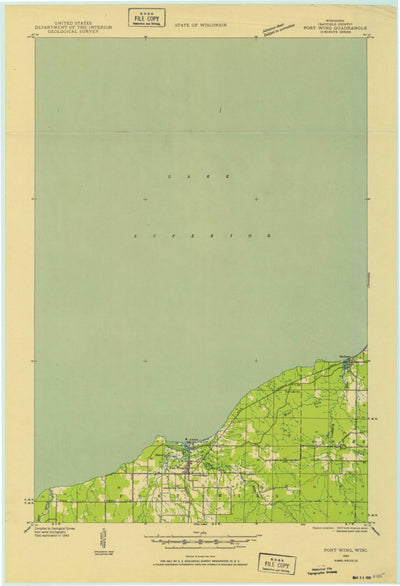 United States Geological Survey Port Wing, WI-MN (1943, 48000-Scale) digital map