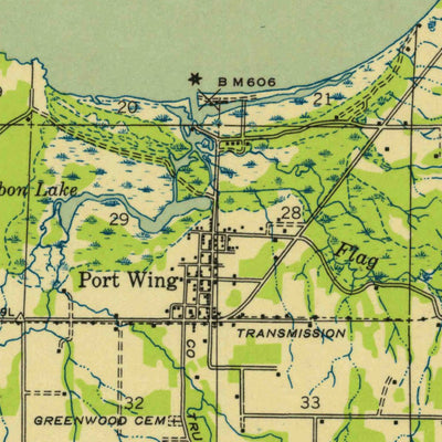 United States Geological Survey Port Wing, WI-MN (1943, 48000-Scale) digital map