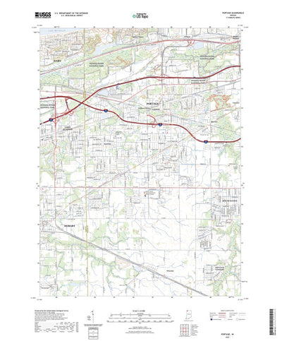 United States Geological Survey Portage, IN (2022, 24000-Scale) digital map