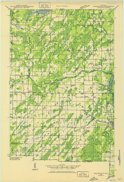 United States Geological Survey Porterfield, WI (1939, 48000-Scale) digital map
