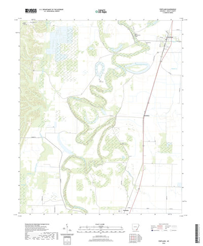 United States Geological Survey Portland, AR (2020, 24000-Scale) digital map