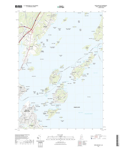 United States Geological Survey Portland East, ME (2021, 24000-Scale) digital map