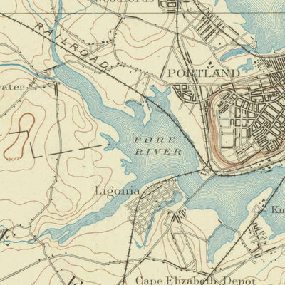 United States Geological Survey Portland, ME (1893, 62500-Scale) digital map