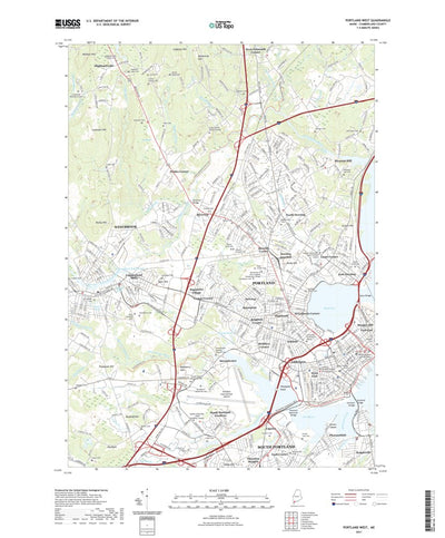 United States Geological Survey Portland West, ME (2021, 24000-Scale) digital map