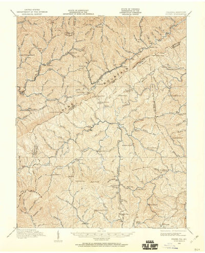 United States Geological Survey Pound, VA-KY (1912, 62500-Scale) digital map