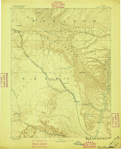 United States Geological Survey Price E, UT (1896, 250000-Scale) digital map