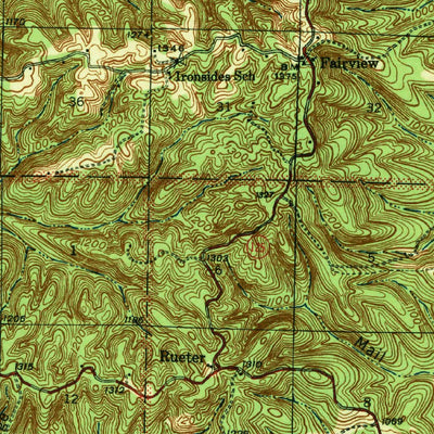 United States Geological Survey Protem, MO (1943, 62500-Scale) digital map