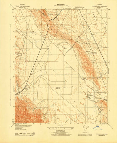 United States Geological Survey Pyramid Hills, CA (1943, 31680-Scale) digital map