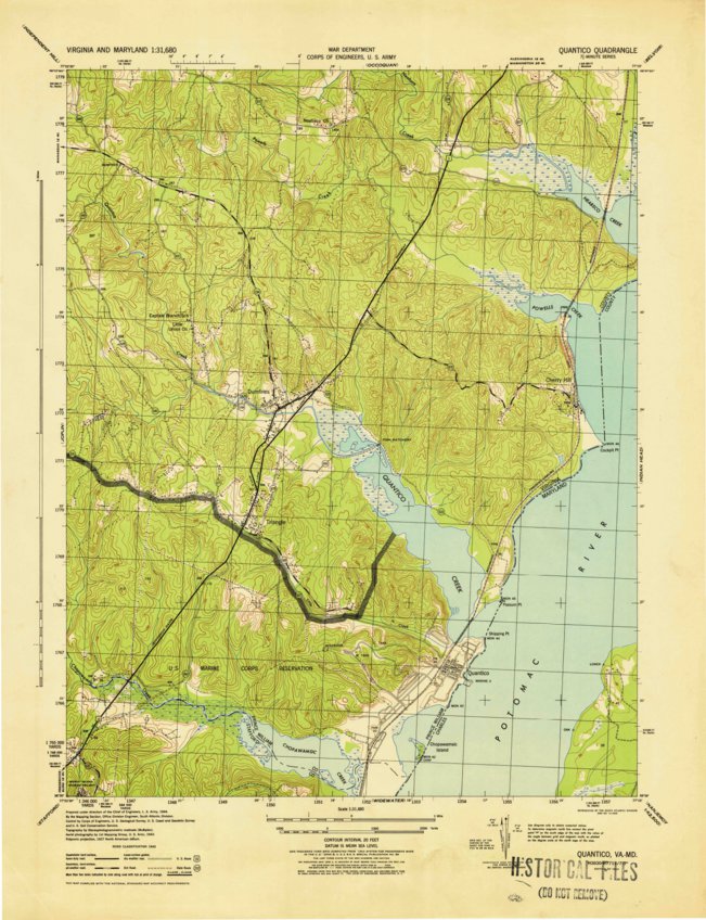 Quantico, VA-MD (1944, 31680-Scale) Map by United States Geological ...