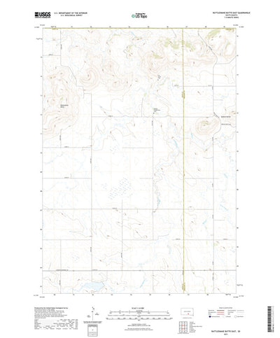United States Geological Survey Rattlesnake Butte East, SD (2021, 24000-Scale) digital map