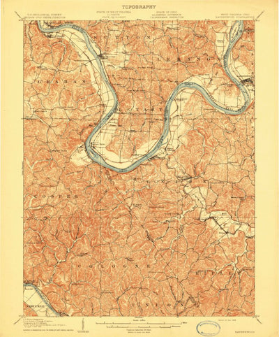United States Geological Survey Ravenswood, WV-OH (1908, 62500-Scale) digital map