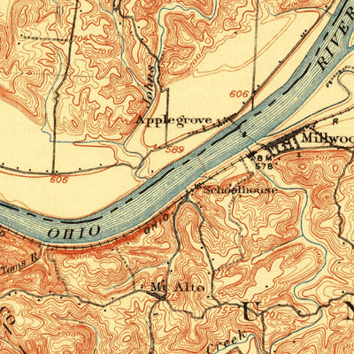 United States Geological Survey Ravenswood, WV-OH (1908, 62500-Scale) digital map