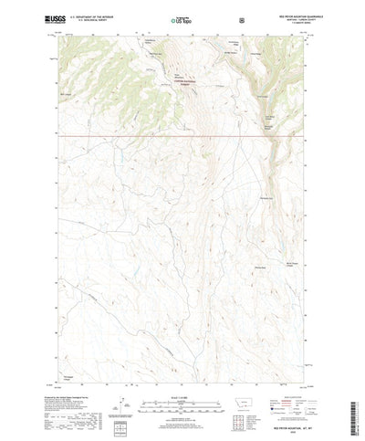 United States Geological Survey Red Pryor Mountain, MT (2020, 24000-Scale) digital map