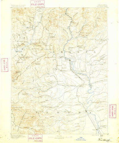 United States Geological Survey Redding E, CA (1890, 250000-Scale) digital map