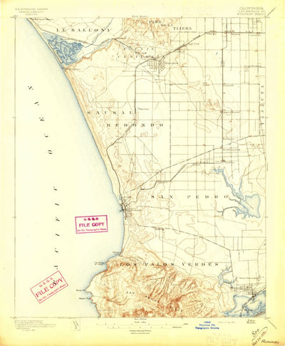 United States Geological Survey Redondo, CA (1896, 62500-Scale) digital map
