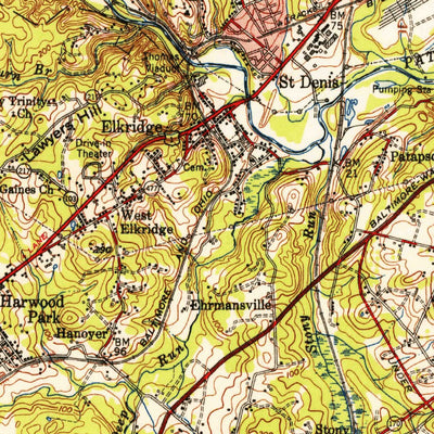 United States Geological Survey Relay, MD (1947, 62500-Scale) digital map