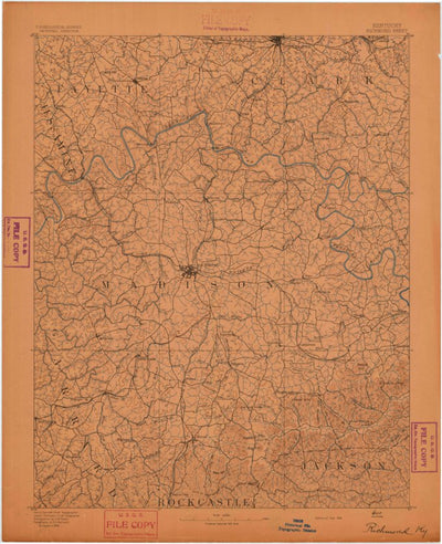 United States Geological Survey Richmond, KY (1892, 125000-Scale) digital map