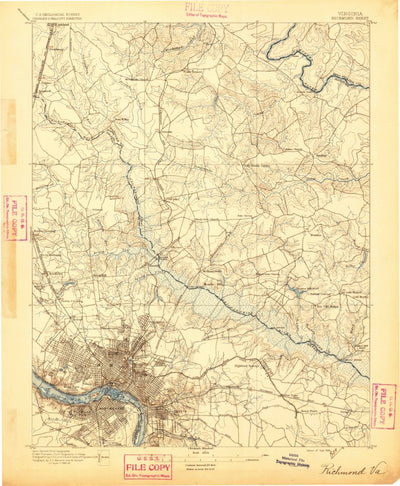United States Geological Survey Richmond, VA (1895, 62500-Scale) digital map