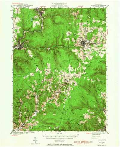 United States Geological Survey Ridgway, PA (1941, 62500-Scale) digital map