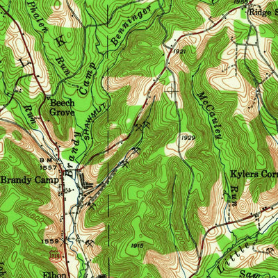 United States Geological Survey Ridgway, PA (1941, 62500-Scale) digital map