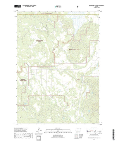 United States Geological Survey Riverbed Butte Spring, OR (2020, 24000-Scale) digital map