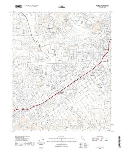 United States Geological Survey Riverside West, CA (2022, 24000-Scale) digital map