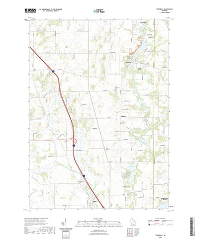 United States Geological Survey Rockdale, WI (2022, 24000-Scale) digital map